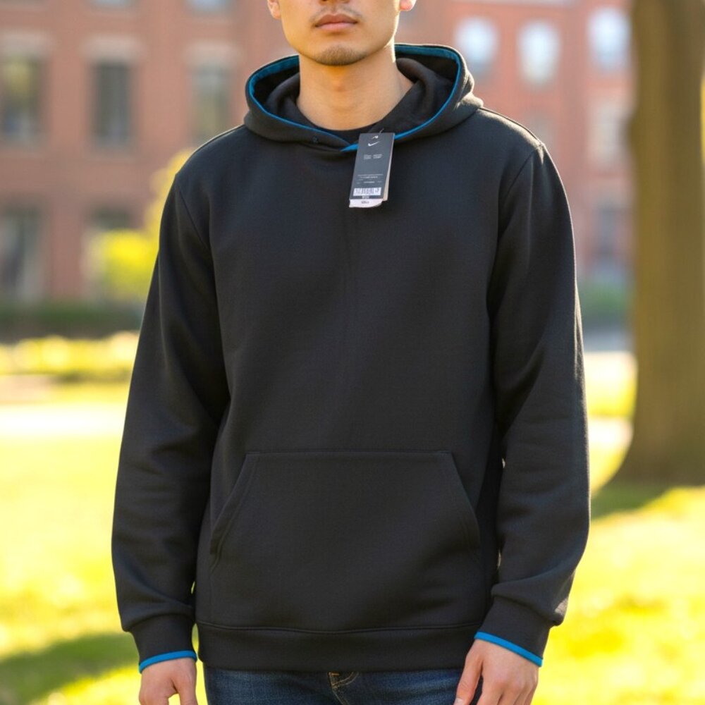 (C-199)Xersion Men’s Quick-Dri Fleece‎ Hoodie Black Pullover Athletic Sweatshirt